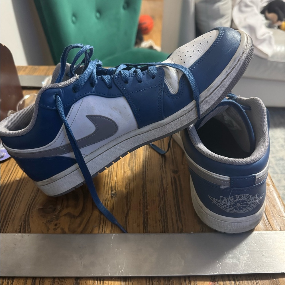 Nike Air Jordan 1 Low 'True Blue Cement' Shoes Sneakers Size 11